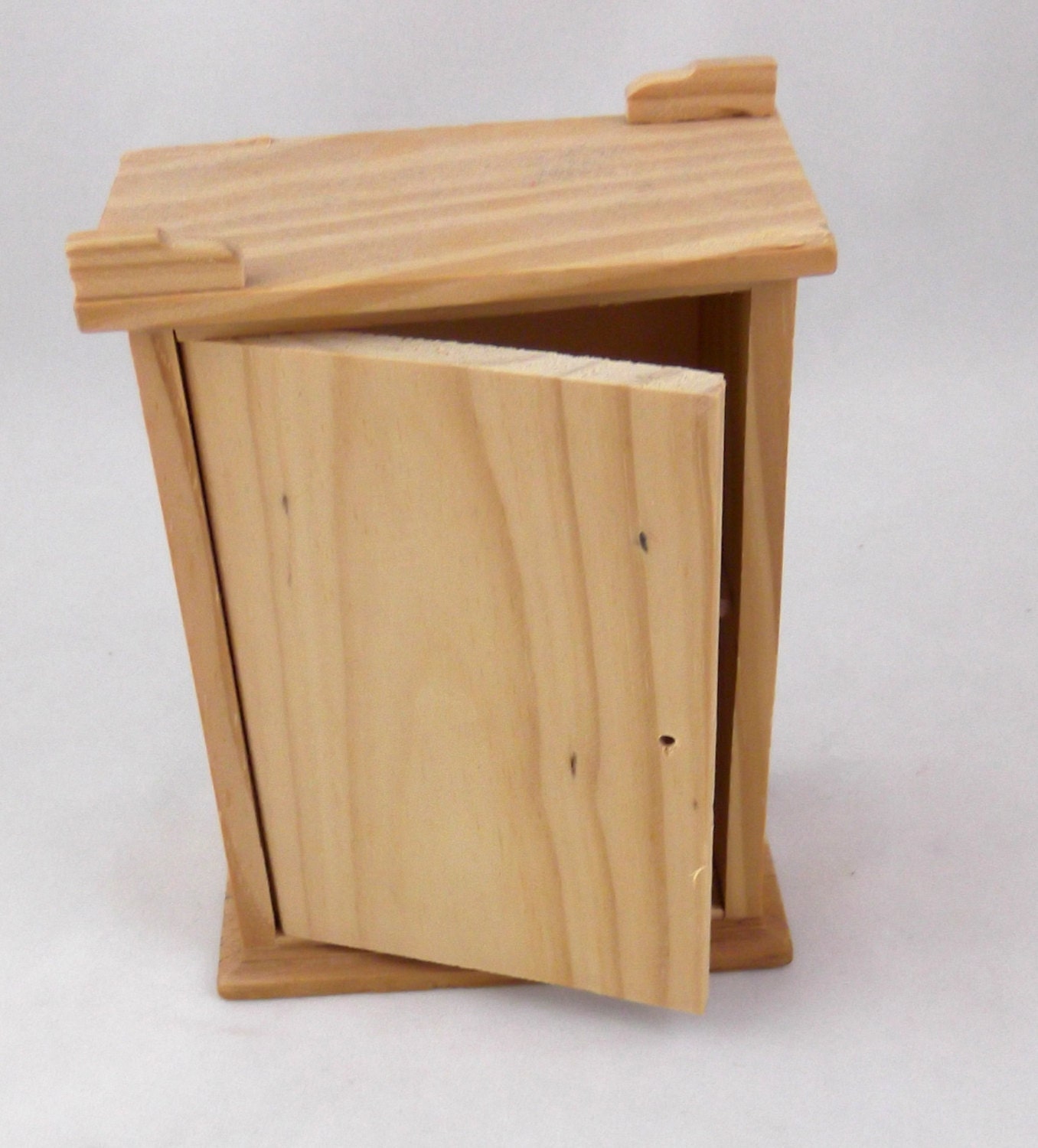 Small Unfinished Wooden Cabinet with Shelf - No.2 - Second Quality -  Missing Knob and Feet - Perfect for a Shrine, Dollhouse, Memory Box