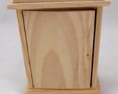 Small Unfinished Wooden Cabinet with Shelf - No.3 - Second Quality -  Missing Knob & Slanted Shelf - for a Shrine, Dollhouse, Memory Box