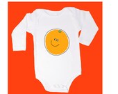 Cotton screenprinted fruit or veggie longsleeve onepiece
