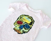 Skull and Pink Leopard Onesie - 0-3 month