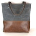 Urban Tote in Charcoal Grey Waxed Canvas and distressed leather