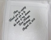 Mother of the Groom- Personalized Wedding Handkerchief in White