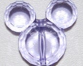2 PURPLE 37mm BIG Mickey Mouse Beads Charm Faceted for Kandi Rave Raver Kandy Disneyland Disneyworld Disney Mouse Head Ears Crystal