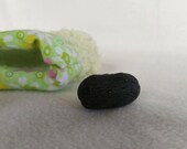 Miniature Black Sculpted Clay Guinea Pig in Green Cozy