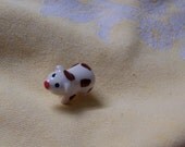 itty bitty miniature polka dot piggy figurine