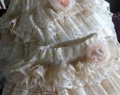 Wedding custom vintage ruffled  lace flower girl skirts by Rosanna Hope for Babybonbons Spring  Summer Birthday skirts