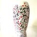 Vase: White red and black hand painted Vase Vines and flowers