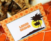 Set of 10 Summer Surfer Beach Party Tent Cards for Dessert Table or Candy Buffet or Place Cards Il_170x135