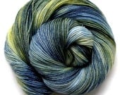 Superwash Merino Cashmere Nylon Yarn - Blue Sage and Buttermilk, 430 yards