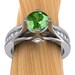 Tsavorite Garnet, Emerald Green Ring with Diamonds in Palladium