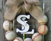 Saint Louis Cardinals Burlap Baseball Love Wreath with STL
