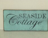 Medium size SHABBY SEASIDE COTTAGE sign / shabby cottage chic / beach cottage home decor