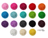 36pc deluxe set vintage-inspired floral 17mm resin flower cabochons, 18 colors, great for making hairpins and rings