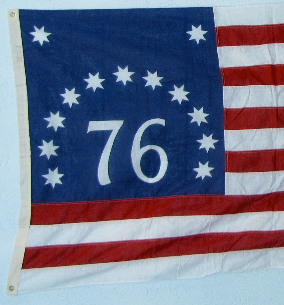 Vintage Industrial American Flag Spirit of 76 Bunting Stars Stripes 1976