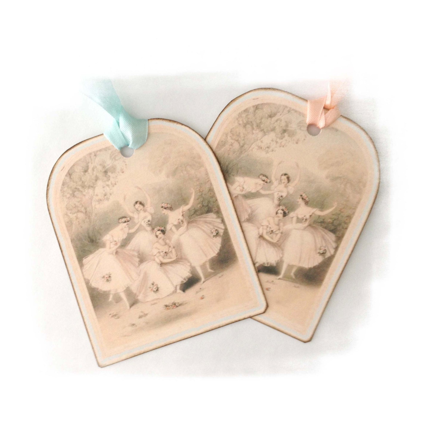 Paris Ballet Tags, Shabby Chic Ballet, Ballerina Tags, Pale Pink Tags, Ballet Gift Tags