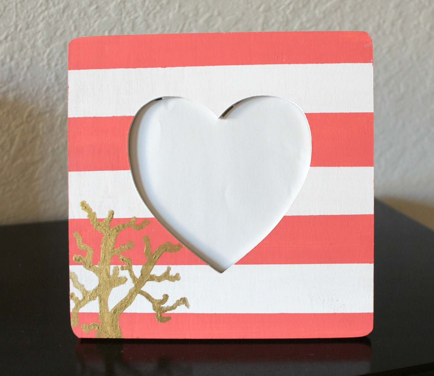 Coral Stripe Frame
