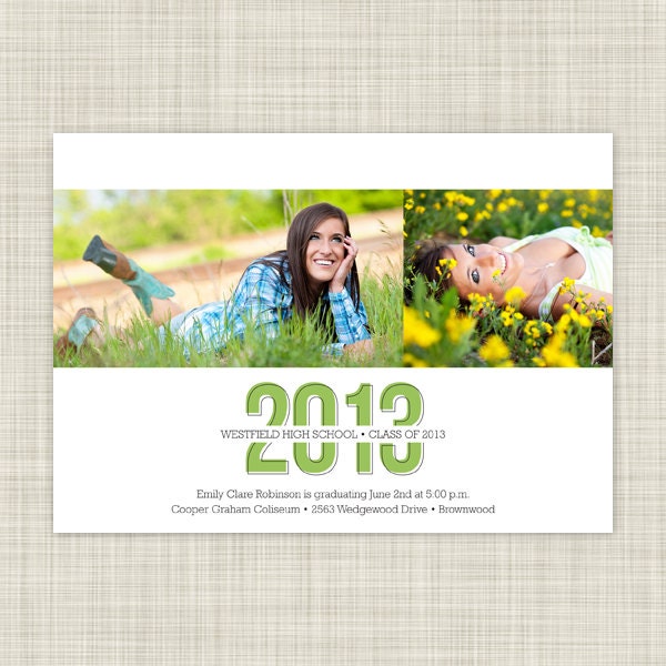 Graduation Invitations - Graduation Announcements - Printable Party Invites - Photo Card