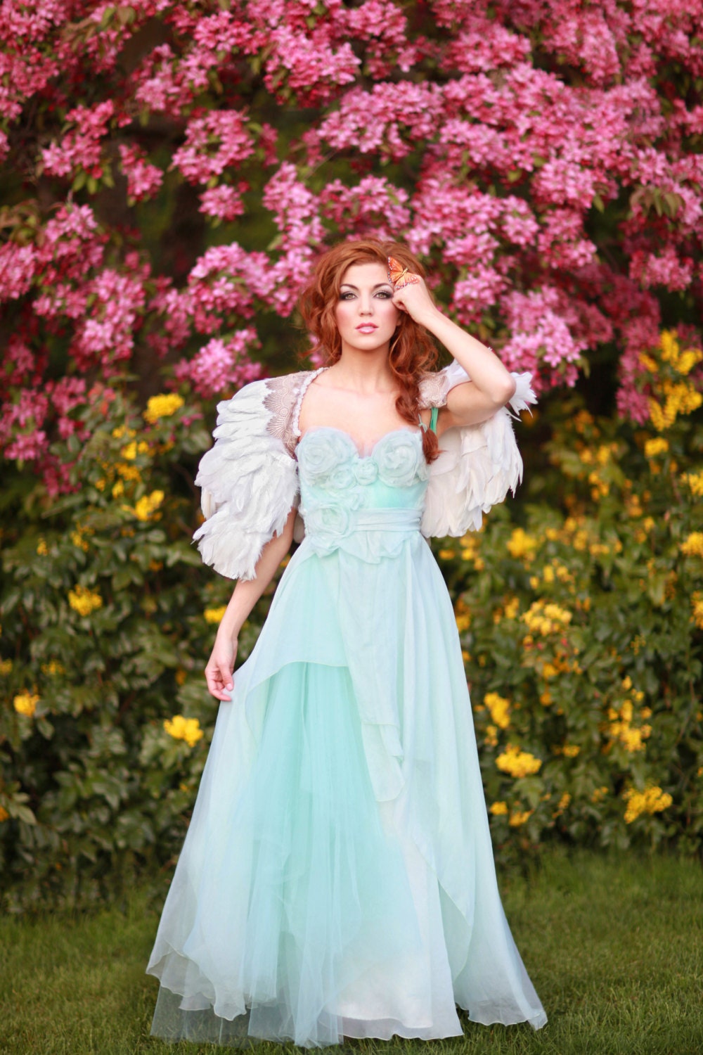 Tangled up in Blue Silk Organza Wedding Gown