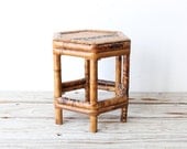 Tiger Stripe Bamboo Side Table