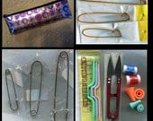 Knitting Notions Kit in a Zippered Pouch With Cable Needles Row Counters Snips Tip Covers Stitch Holders