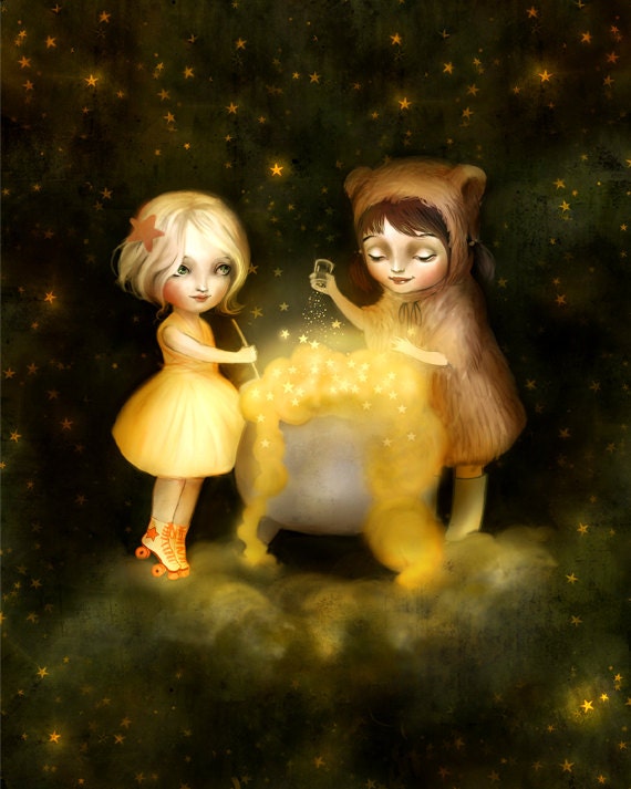 8X10 Brewing Stars with Little Bear - Meluseena print