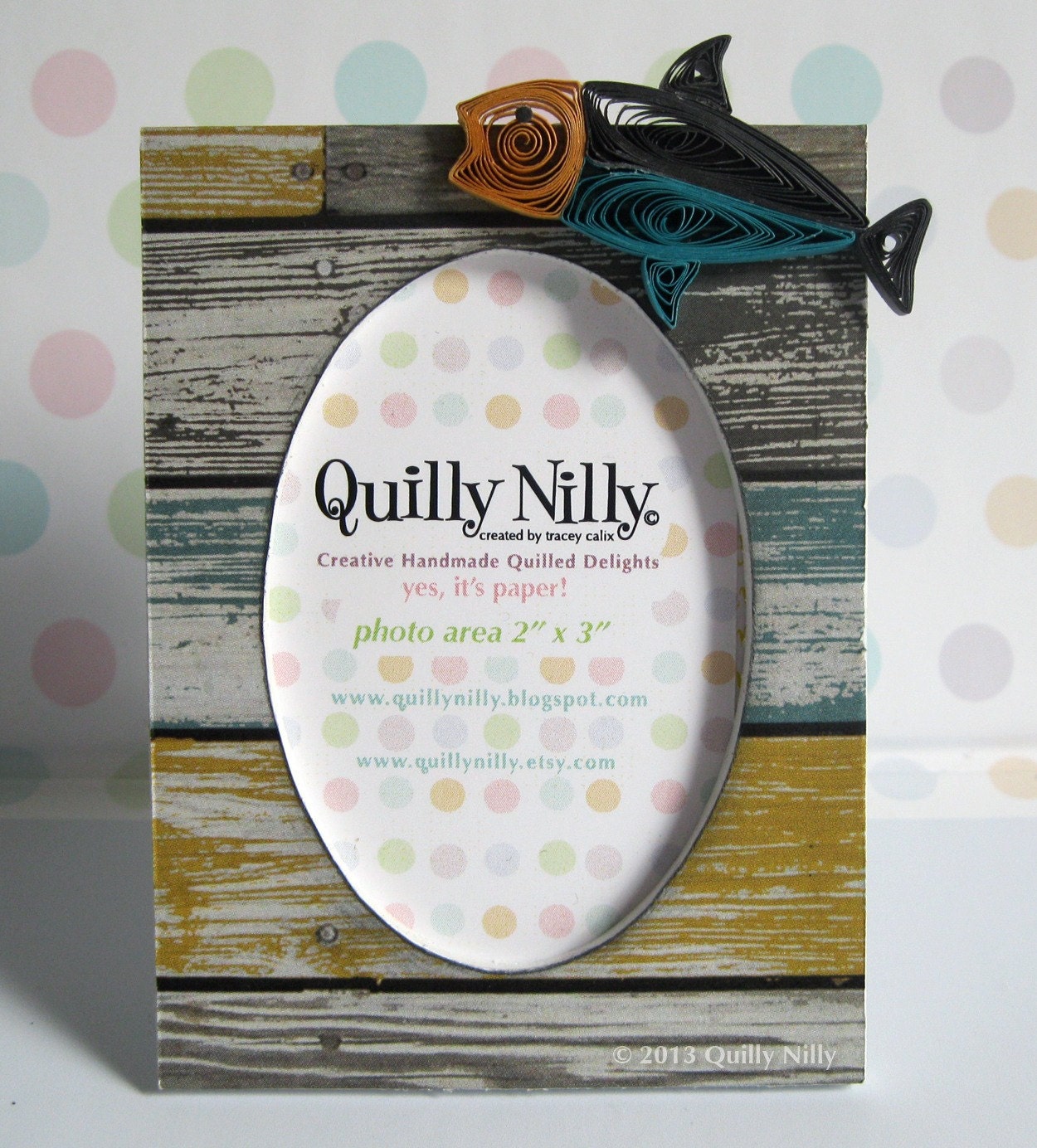 Paper Quilled Fish Mini Frame, READY to SHIP