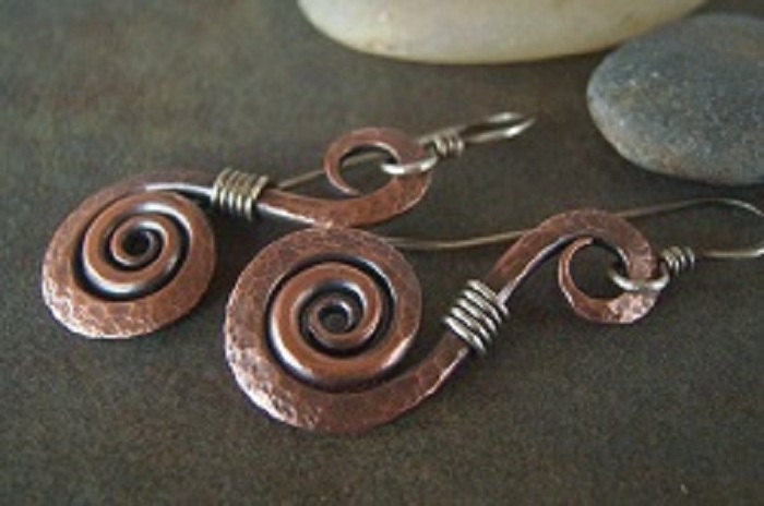 50% off Tutorial Sale-Tutorial for Rustic Hammered Swirls Earrings-PDF-Instructions.