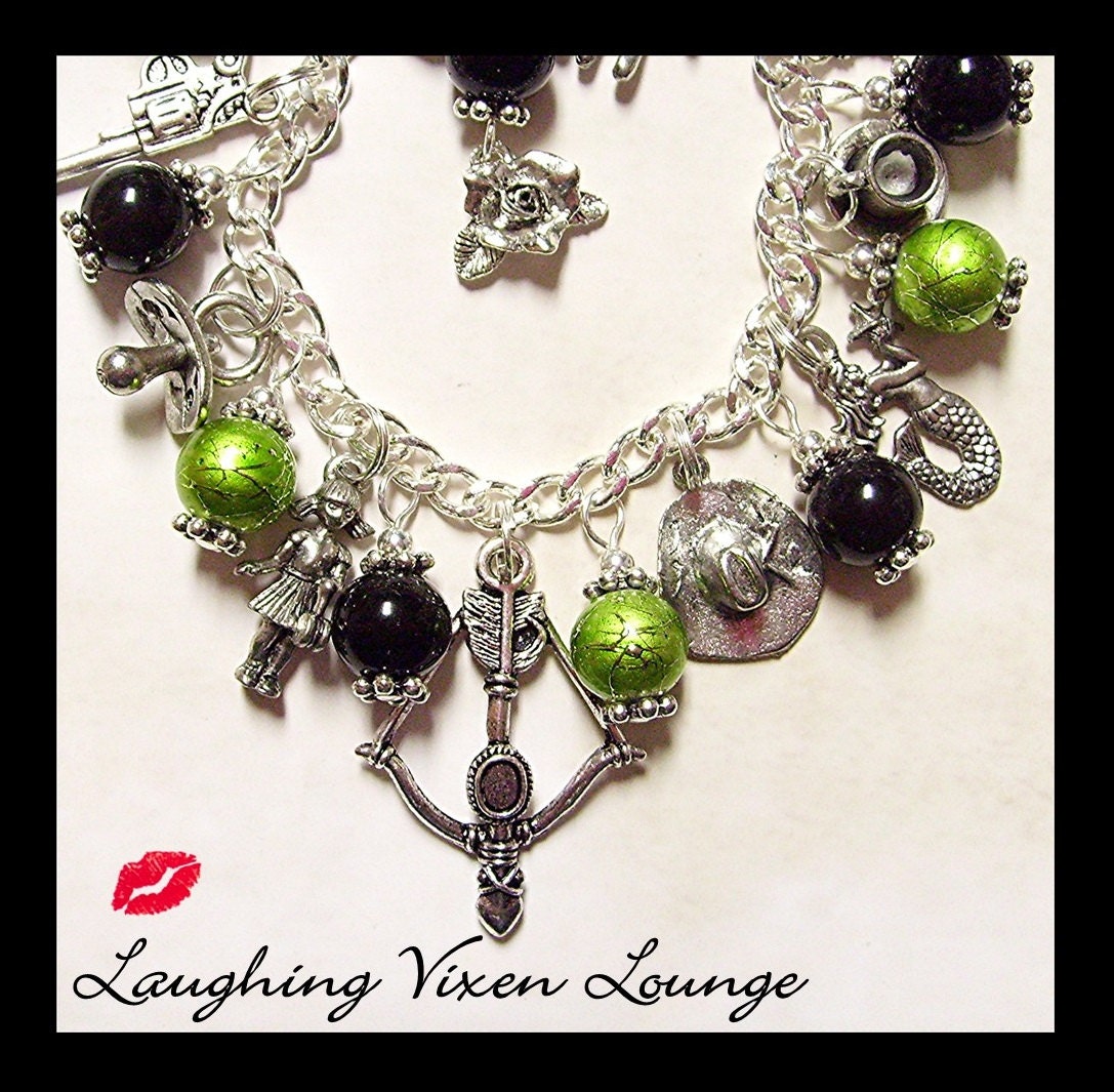 Zombie Bracelet - Walking Dead Inspired - Zombie Jewelry - Zombie Deluxe Charm Bracelet Style WD - Horror Bracelet - Horror Jewelry