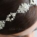 Bridal Headband Wedding hair Accessories Ribbon Headband Pearl and Rhinestone Vintage Head Piece Hair Jewelry MARCELLA DIVINE