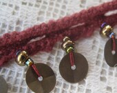 Wholesale Lot 8 Yards Fancy Cotton And Metal Disc Fringe Trim For Pillows Drapes Costumes