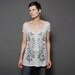 Womens Deep Scoop T shirt - Twig Vine Spring Fashion Loose fit T-Shirt - Heather Grey Alternative Apparel T shirt