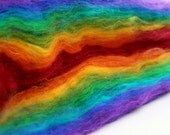 Spinning Fiber Drum Carded Batt "Topography" 5.6 oz Supercard Batt Rainbow Artisan Blended Fiber Cormo Silk Merino Hand Dyed