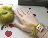 WRAP BRACELET GREEN Chartreuse Choker Hair Tie Crochet