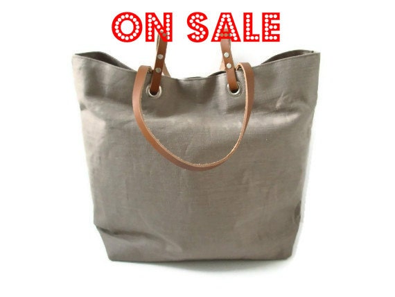 ON SALE - Tote Bag, Beach Bag, Casual Tote Bag for Women, Purse, Handbag, Taupe Bag, Neutral Handbag, Free Shipping (US Only)