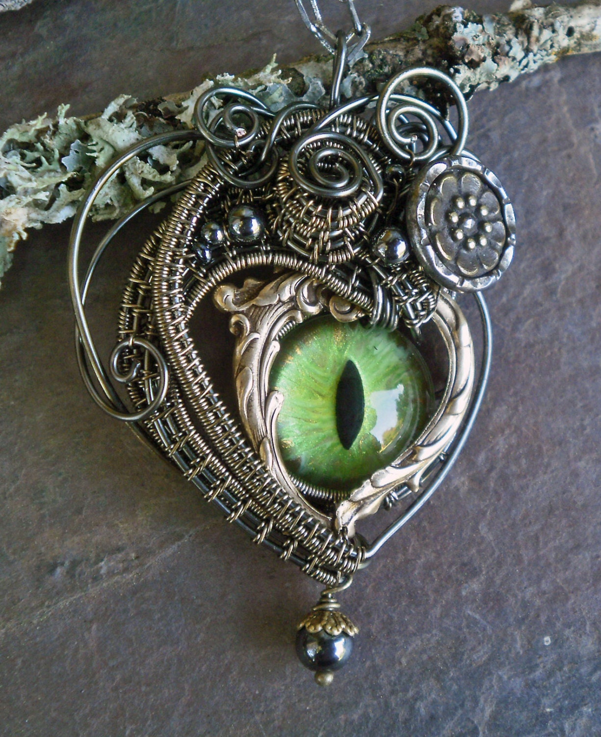 Gothic Steampunk Victorian Little Bit of Love Pendant