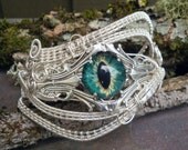 Gothic Steampunk Cat Evil Eye Bracelet by Twisted Sister Arts Size 6.5 to 8