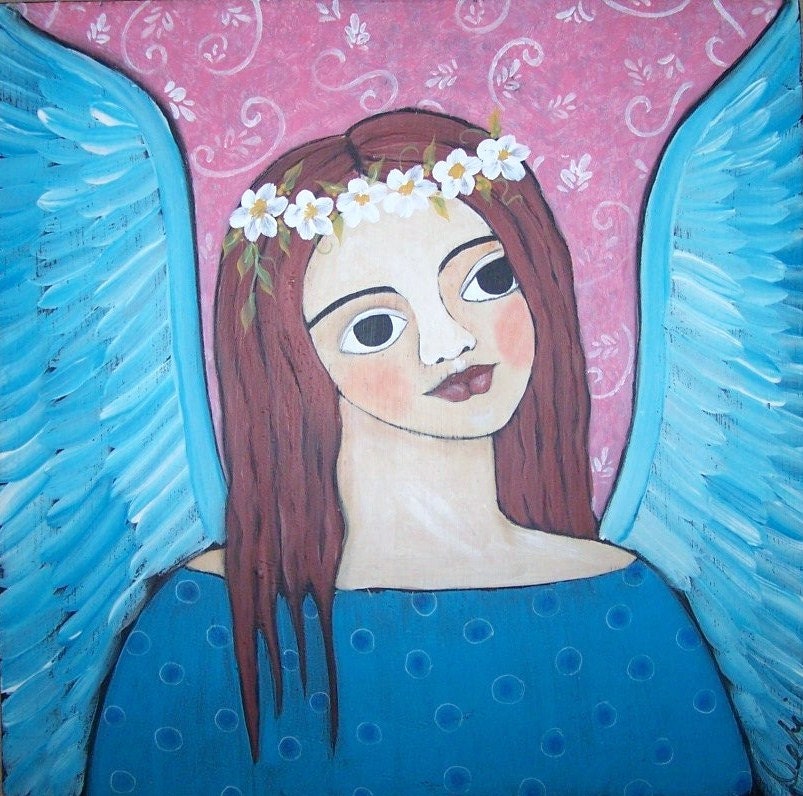 Folk Art Angel Original Painting