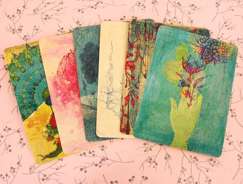All six wooden postcards bundle from Sweet William