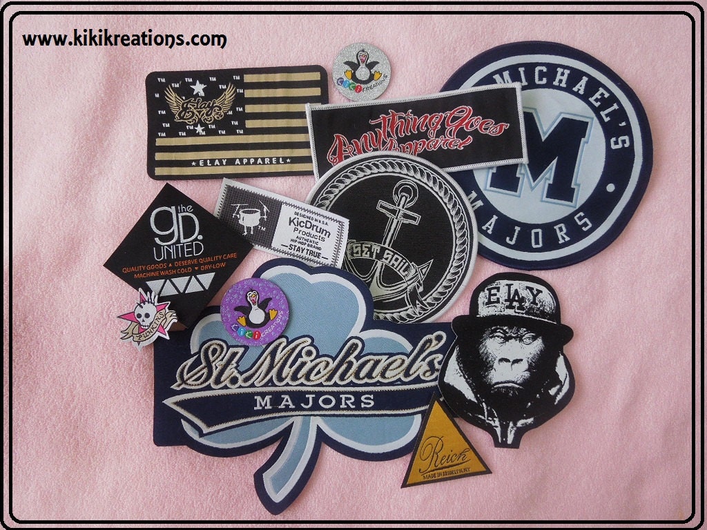 200 DIE CUT Patches - Custom Woven label patch - High Quality Damask