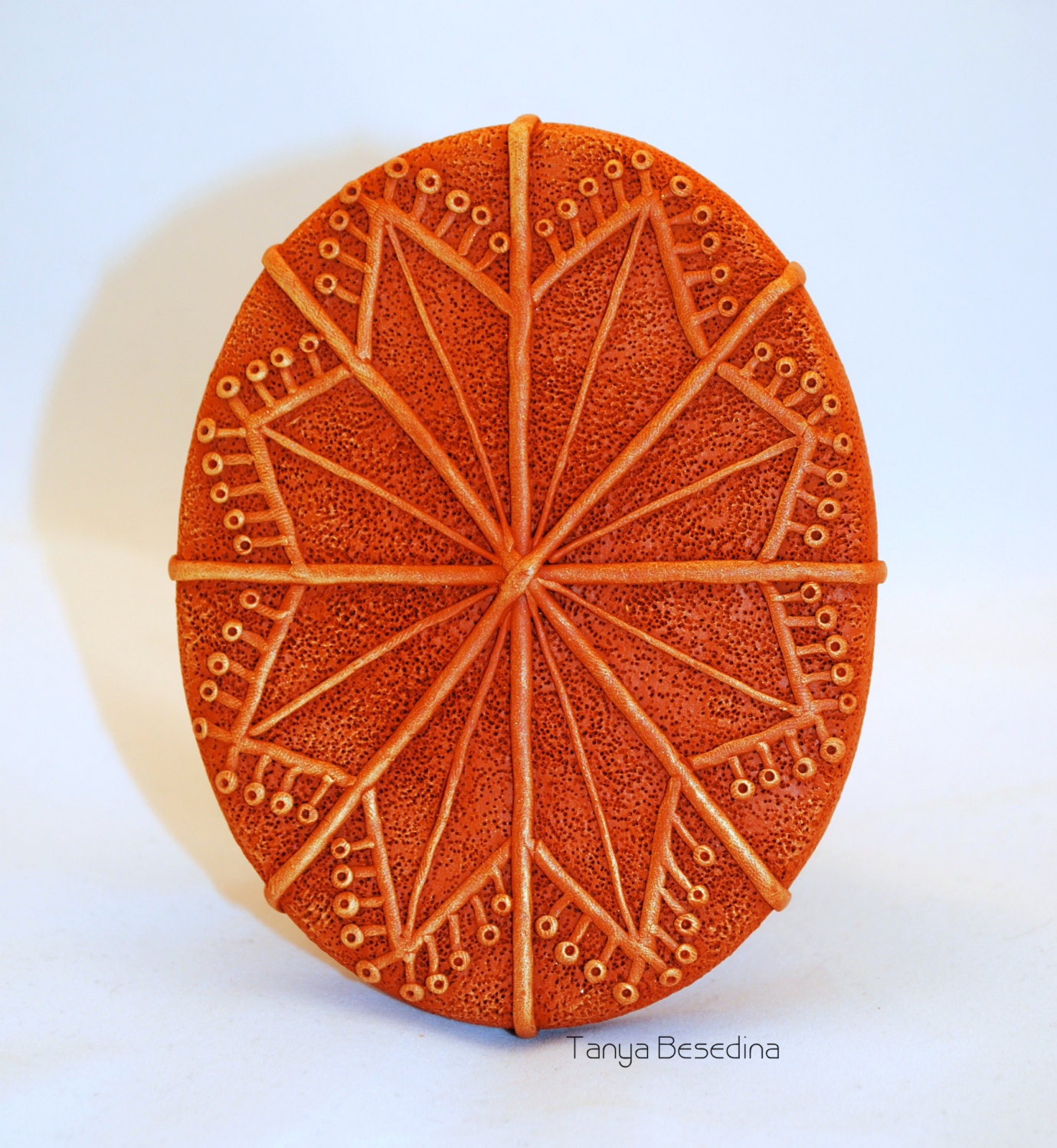 Spring Flowers Pysanka Easter Egg Clay Tile Relief by Tanya Besedina