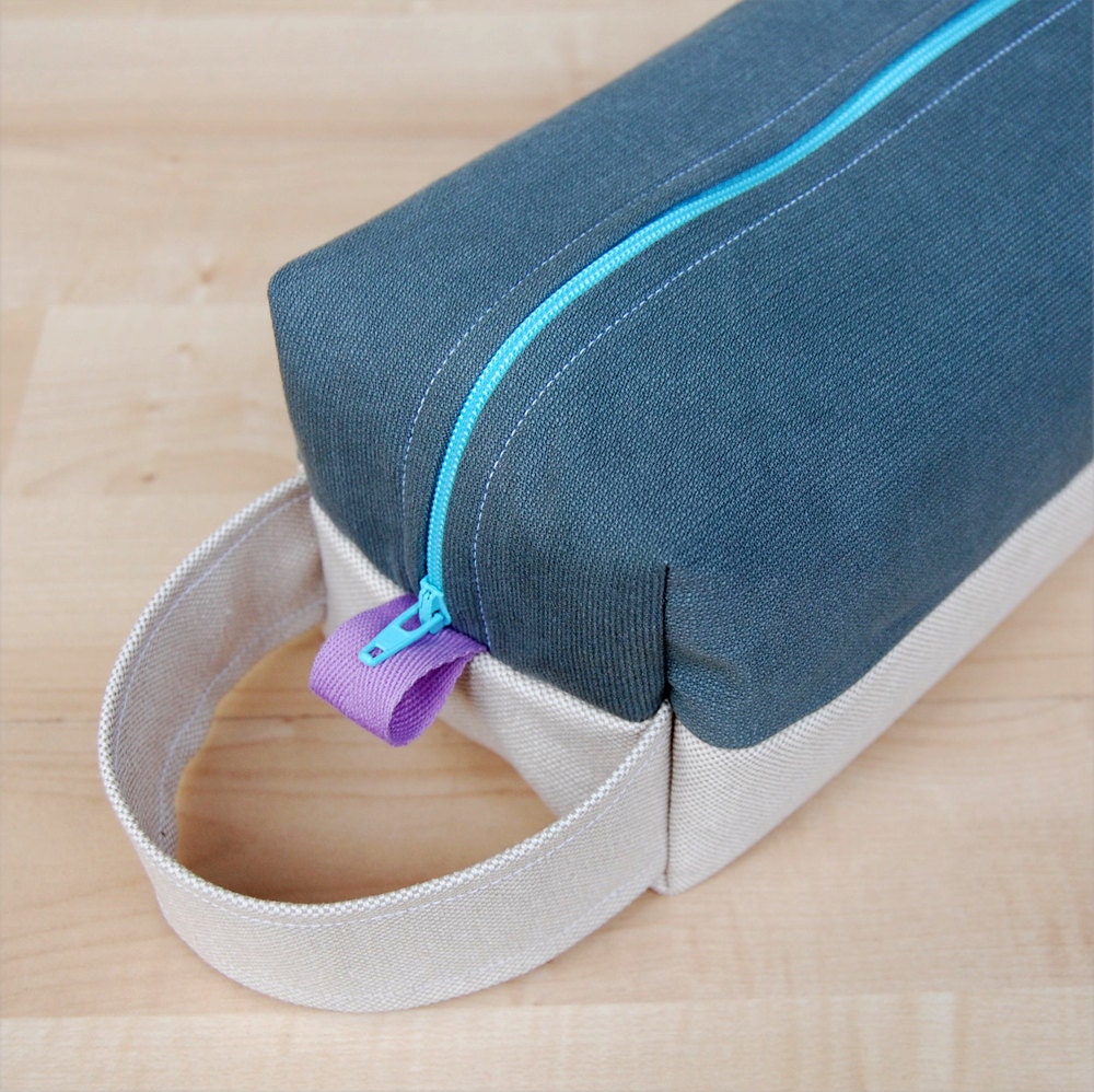 Upcycled Grey Corduroy Lg CA Roll (toiletries or carry-all bag)