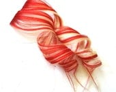 Red and Blonde Hair Extensions - Clip In Human Hair Streaks - blond two tone fake hair