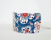 Hand Painted Leather Cuff - Bracelet - adjustable- one of a kind Mexican style