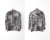 1990's Leopard Rayon Shirt Size Medium