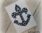 Fleur De Lis Anchor Summer Embroidery Applique Design