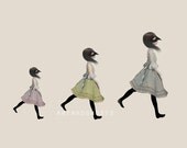 Somnambulist Trio - Digital Painting / Collage Art Print 10x8