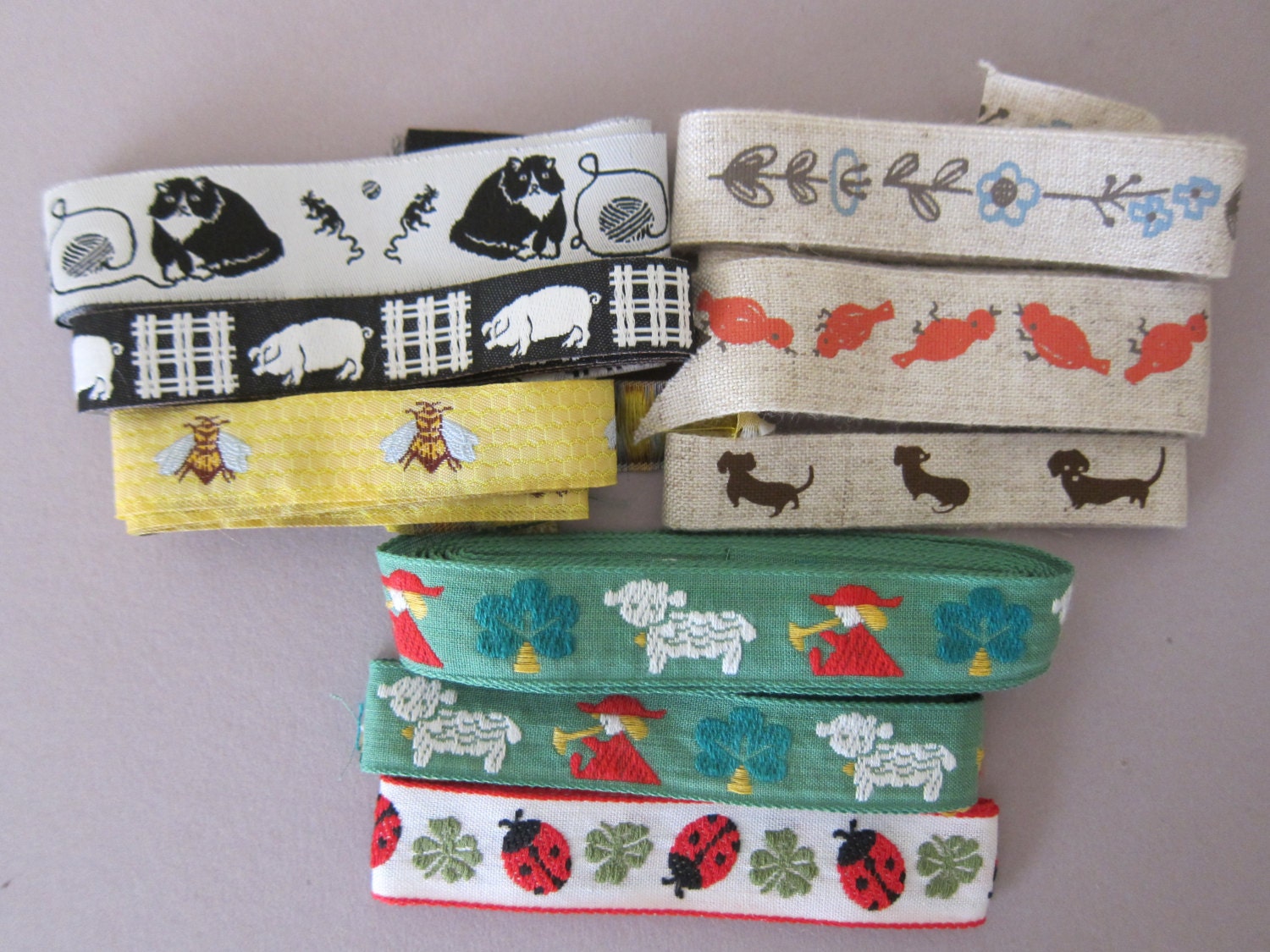 Decorative Sewing Trims, Vintage Whimsical, Lot of 8, Supplies
