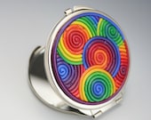 Rainbow Compact Mirror in Fimo Filigree