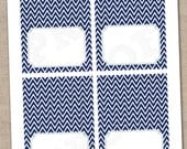 Blue Chevron Stripes Buffet Card Printable Labels - INSTANT DOWNLOAD Il_170x135