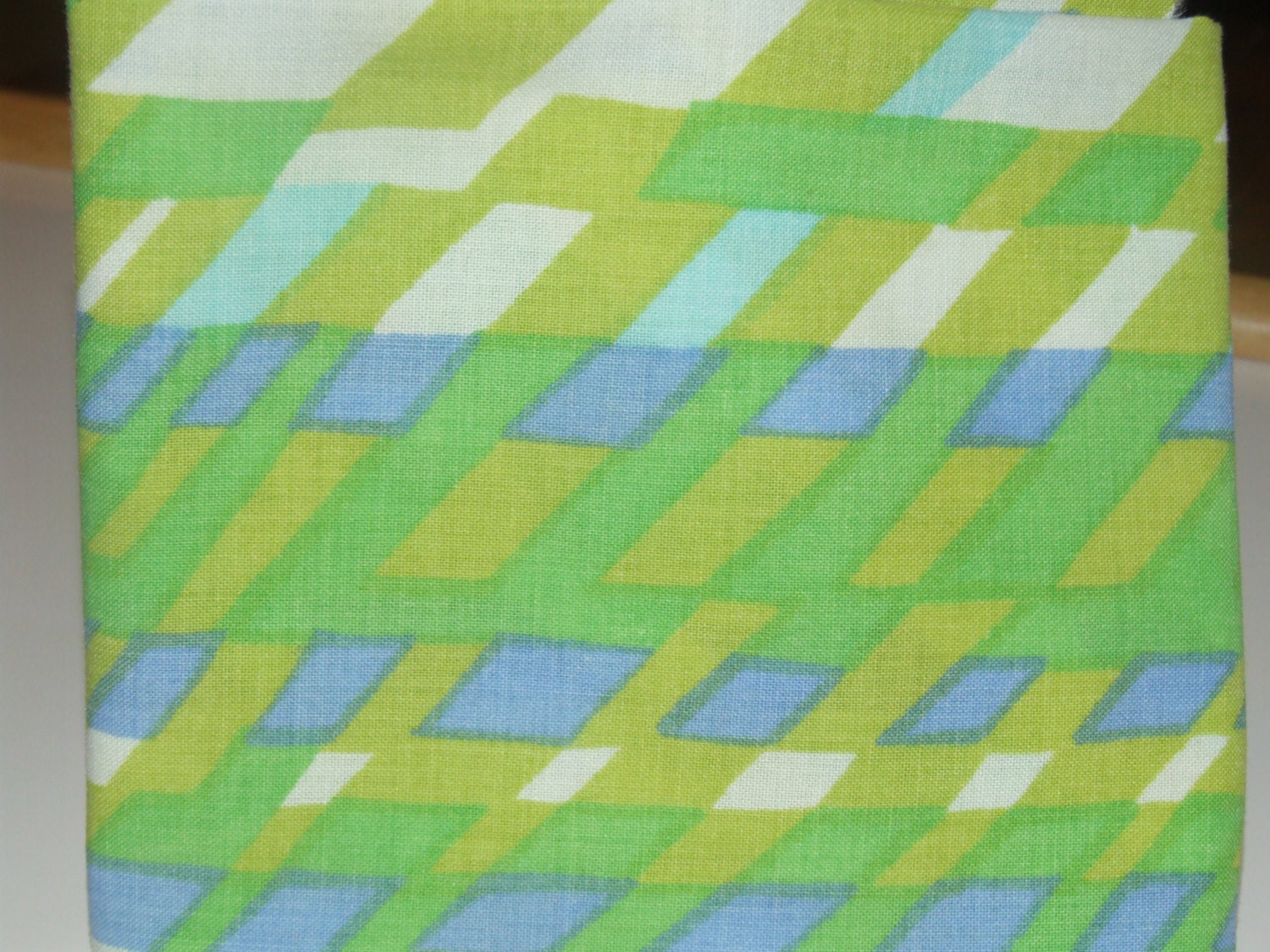 Kaleidoscope Green - fat quarter - reclaimed sheet fabric